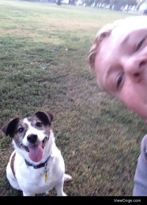 menandtheirdogs:

gpcaldwell:  Me and Jack. I photobombed his…